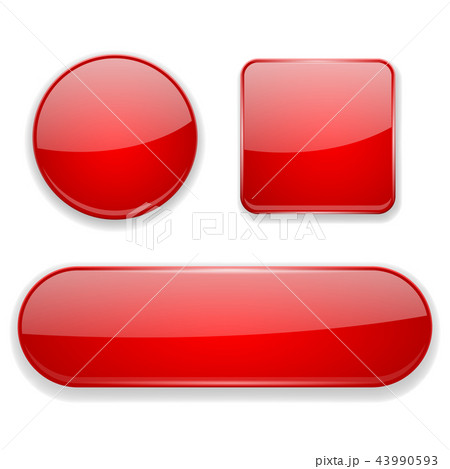 Red glass buttons. 3d icons 43990593