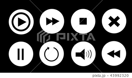 media player buttons set vector illustration 43992320