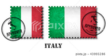 Italy or italian flag pattern postage stamp  43993286