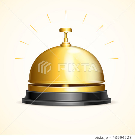 Realistic 3d Detailed Shiny Metallic Golden Reception Bell. Vector 43994528