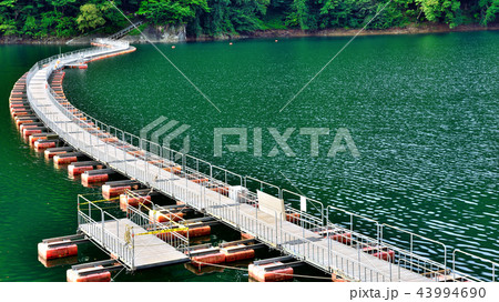 <奥多摩湖> 麦山浮橋(ドラム缶橋) (アスペクト比16:9) 東京都西多摩郡奥多摩町 <奥多摩湖> 麦山浮橋(ドラム缶橋) (アスペクト比16:9) 東京都西多摩郡奥多摩町 43994690