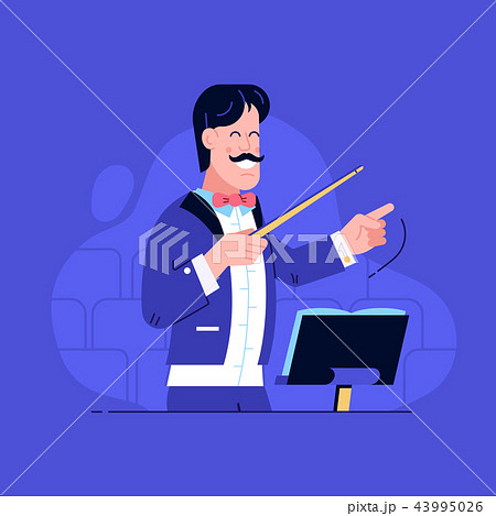 Orchestra Conductor Directing with Baton 43995026