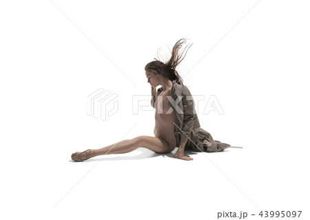 Beautiful slim young female modern jazz contemporary style ballet dancer Beautiful slim young female modern jazz contemporary style ballet dancer 43995097