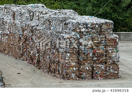 paper in a recycling factory waiting for recycling 43996358