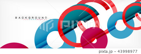 Colorful rings on grey background, modern geometric pattern design. Vector business or technology 43998977