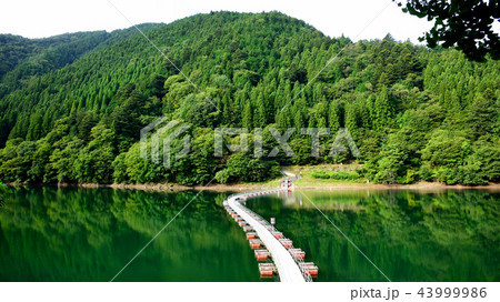 ＜奥多摩湖＞　留浦浮橋（ドラム缶橋）　（アスペクト比16：9）　東京都西多摩郡奥多摩町 43999986