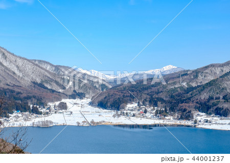 冬の木崎湖 冬の木崎湖 44001237