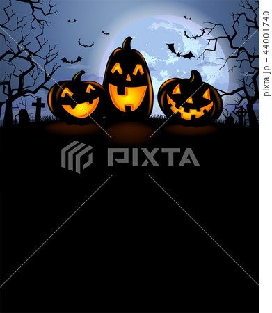 Halloween background with scary pumpkins 44001740
