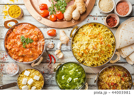 Assorted indian food Assorted indian food 44003981