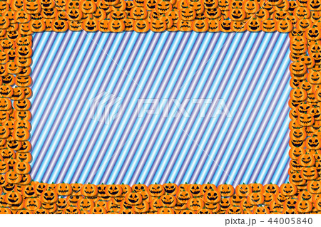 背景素材 フォトフレーム ハロウィンパーティー グリーティングカード かぼちゃ 招待状 案内状 秋 のイラスト素材