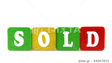 sold - isolated text in wooden building blocks 44007655