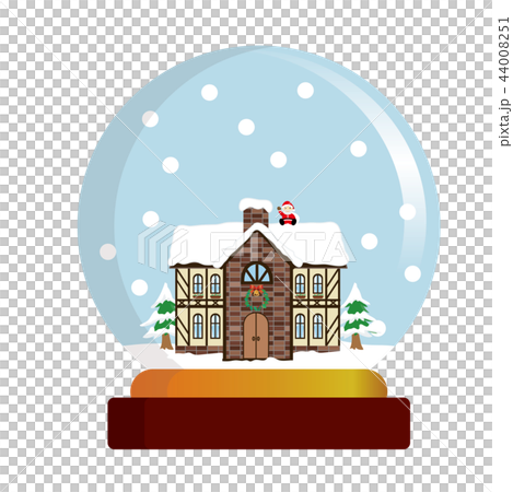 冬のイメージ スノードームのイラスト|西欧風の建物・家のイラスト|snow dome,globe 冬のイメージ スノードームのイラスト|西欧風の建物・家のイラスト|snow dome,globe 44008251