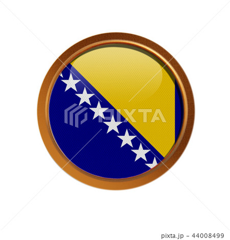Bosnia and Herzegovina flag in the golden frame  44008499