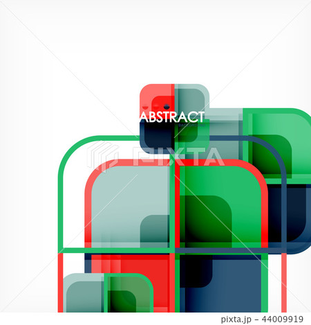 Colorful round squares modern geometric background 44009919