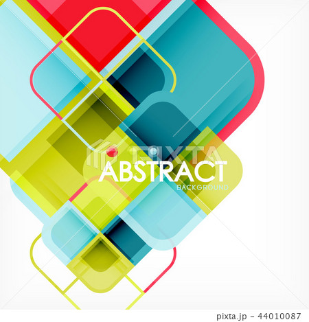 Colorful round squares modern geometric background 44010087