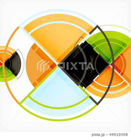Creative circles geometric abstract background with 3d effect 44010308