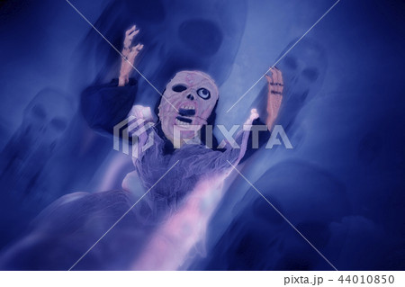 Ghost with skull minions for Halloween background. Ghost with skull minions for Halloween background. 44010850