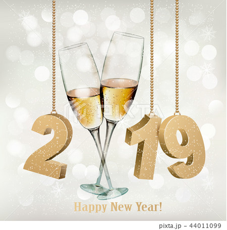New Year Holiday background with a 2019 New Year Holiday background with a 2019 44011099