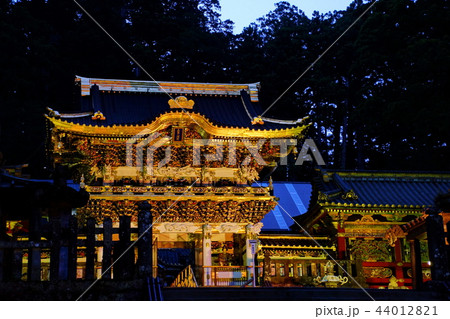 日光東照宮 陽明門 ライトアップ 栃木県 日光市 の写真素材