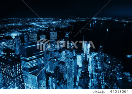 New York City downtown at night 44013064