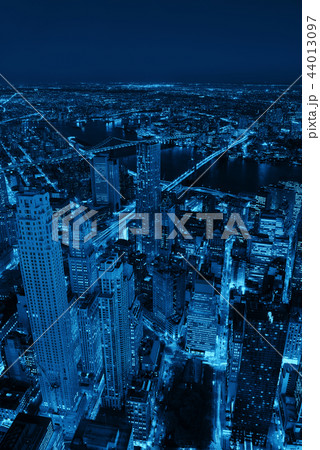 New York City downtown at night 44013097