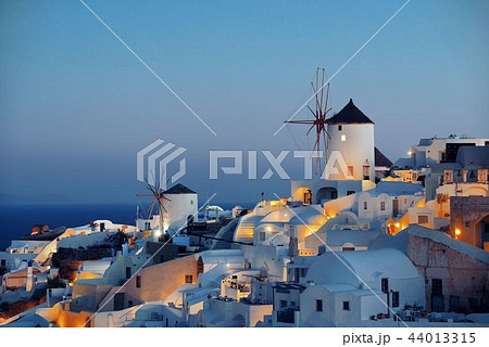 Santorini skyline windmill 44013315