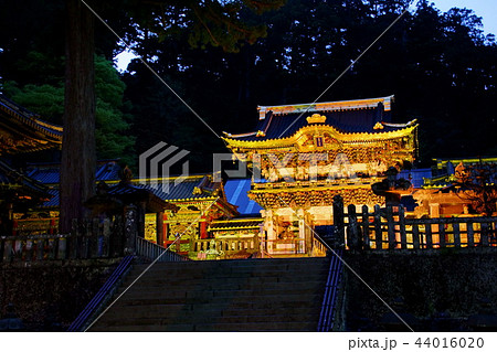 日光東照宮 陽明門 ライトアップ 栃木県 日光市 の写真素材