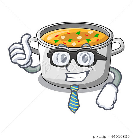 Businessman cartoon chicken soup pot for dinner Businessman cartoon chicken soup pot for dinner 44016336