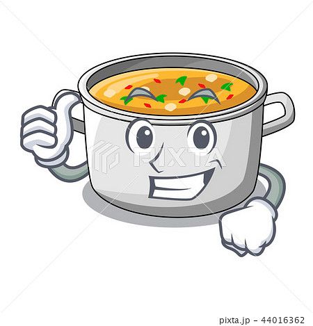Thumbs up cartoon chicken soup pot for dinner - Stock Illustration  [44016362] - PIXTA