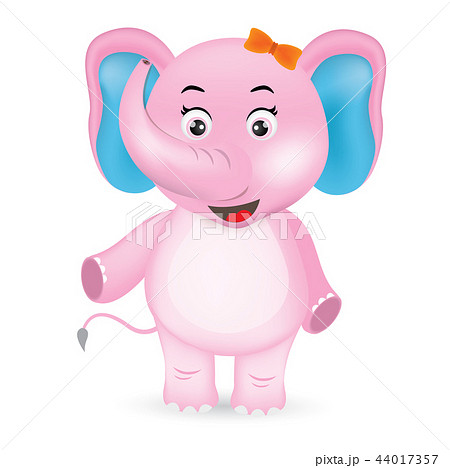 Pink Cute Elephant Cartoon, Vector Illustration 10 Pink Cute Elephant Cartoon, Vector Illustration 10 44017357
