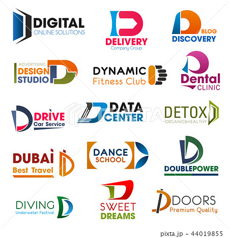 Letter D symbols vector identity elements 44019855