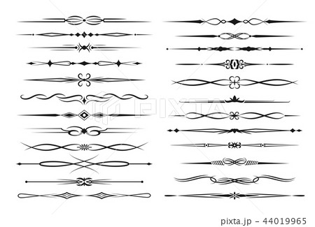 Frame borders and text dividers monochrome vector 44019965