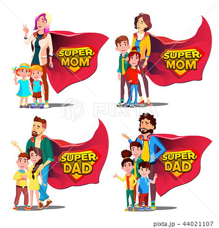 Super Dad Mom Vector Mother And Father Like のイラスト素材
