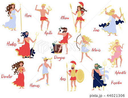 Olympian Greek Gods set, Hera, Dionysus, Zeus, Demetra, Hermes, Ares, Artemis, Aphrodite, Poseidon 44021306