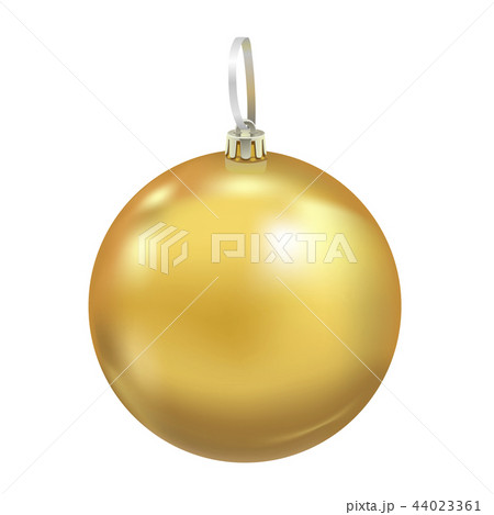 Beautiful realistic New Year 3D glassy yellow ball 44023361