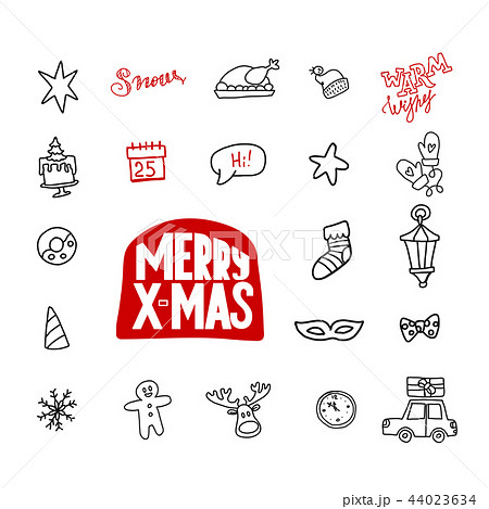 Doodle Christmas icon set 44023634
