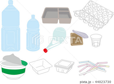 プラスチック ゴミのイラスト素材