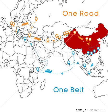 One Belt One Road new Silk Road concept. 44025066