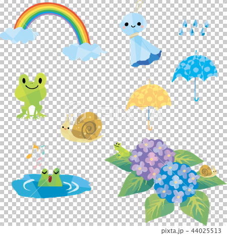 梅雨の季節いろいろのイラスト素材