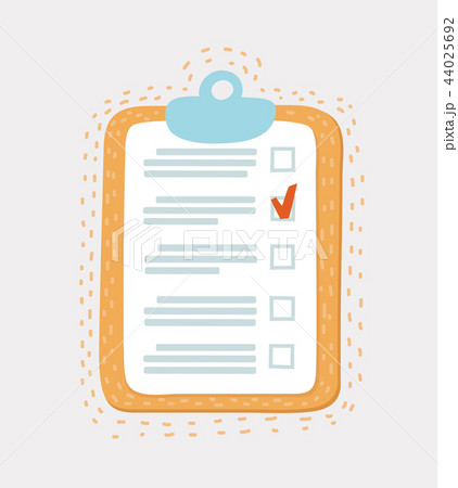 Line icon of checklist with mark. Line icon of checklist with mark. 44025692