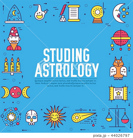 Astrology house icons outline design illustration. Thin line horoscope items concept. Vector Astrology house icons outline design illustration. Thin line horoscope items concept. Vector 44026797