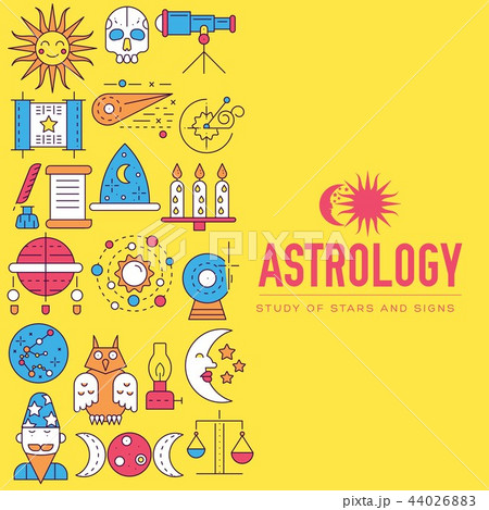 Astrology house icons design illustration set. Flat horoscope items concept. Vector illustration 44026883