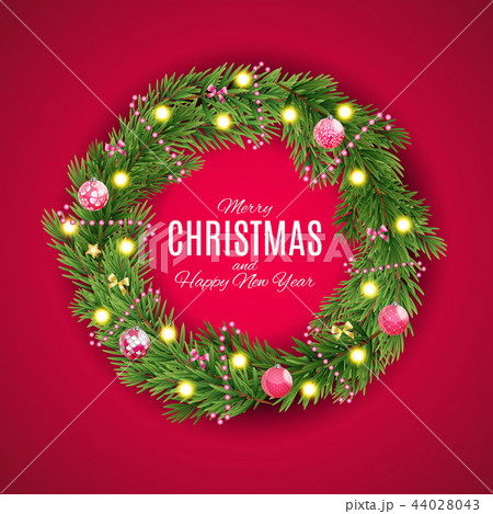 Merry Christmas and New Year Background. Vector Illustration 44028043