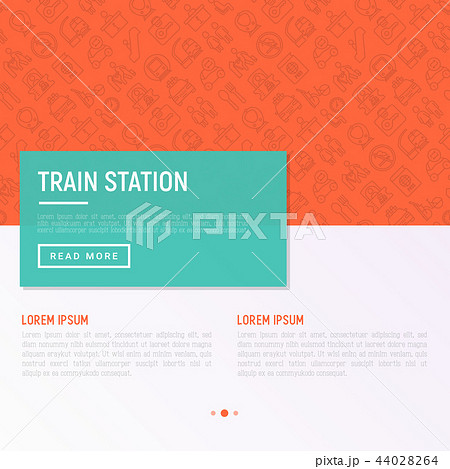 Train station concept with thin line icons 44028264