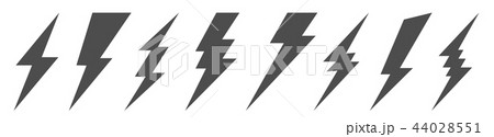 Creative vector illustration of thunder and bolt lighting flash icon set isolated on transparent 44028551