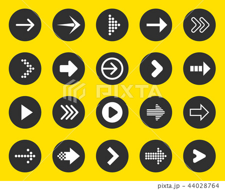 Creative vector illustration of flat simple colorful circle arrow set pointing in the right Creative vector illustration of flat simple colorful circle arrow set pointing in the right 44028764