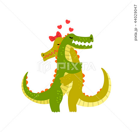 Couple of crocodiles in love embracing each other, two happy wild aniimals hugging vector Couple of crocodiles in love embracing each other, two happy wild aniimals hugging vector 44029047