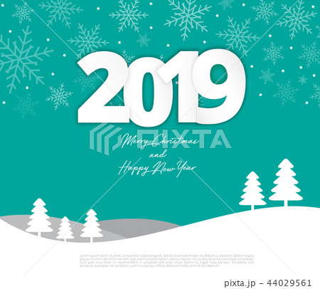 Text 2019 Christmas paper style Merry Christmas Text 2019 Christmas paper style Merry Christmas 44029561