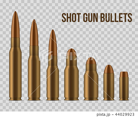 Creative vector illustration of realistic shot gun bullets, holes isolated on transparent background 44029923