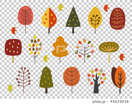 北欧の木手描き秋のイラスト素材